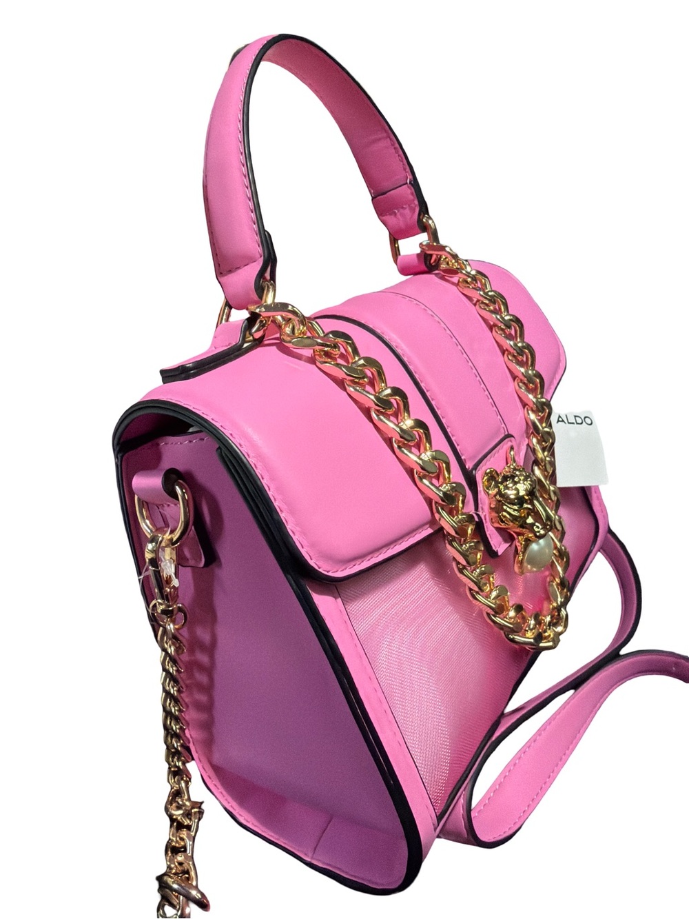 ALDO NWT Stunning Pink Chain-Accent Top Handle Concert See Through Bag ( P261) - Picture 2 of 10